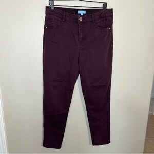 Draper James RSVP Plum Purple Mid Rise Skinny Jeans 14